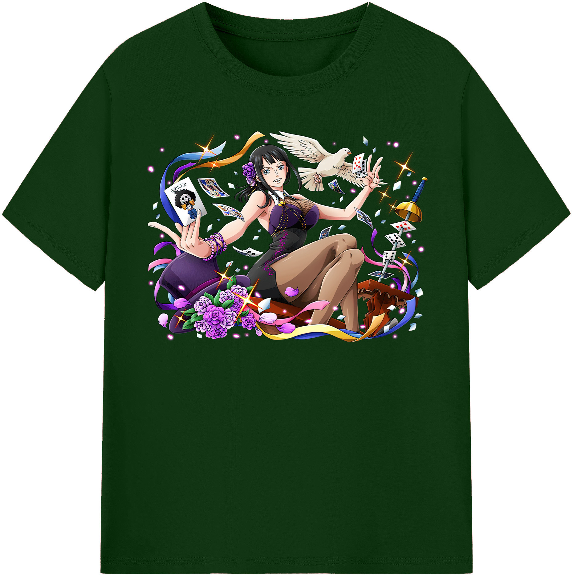 ワンピース ニコ・ロビン ONE PIECE Nico Robin 綿100％半袖Tシャツ（フロントプリント）